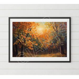 Fall Leaves 17x11 Art Print (Fall Colors, Artwork, Decor)